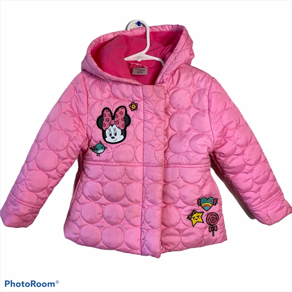 Pink Minnie Mouse puffer jacket
